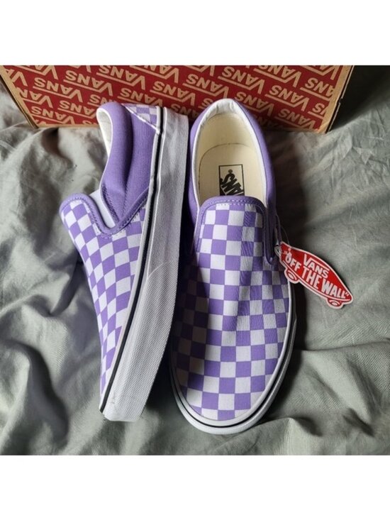 Vans Other - Vans Canvas Slip On Men 12 Checkerboard Violet Tulip Classic 062026
